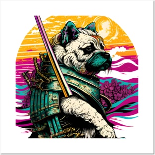 Japanese Samurai Bulldog Posters and Art